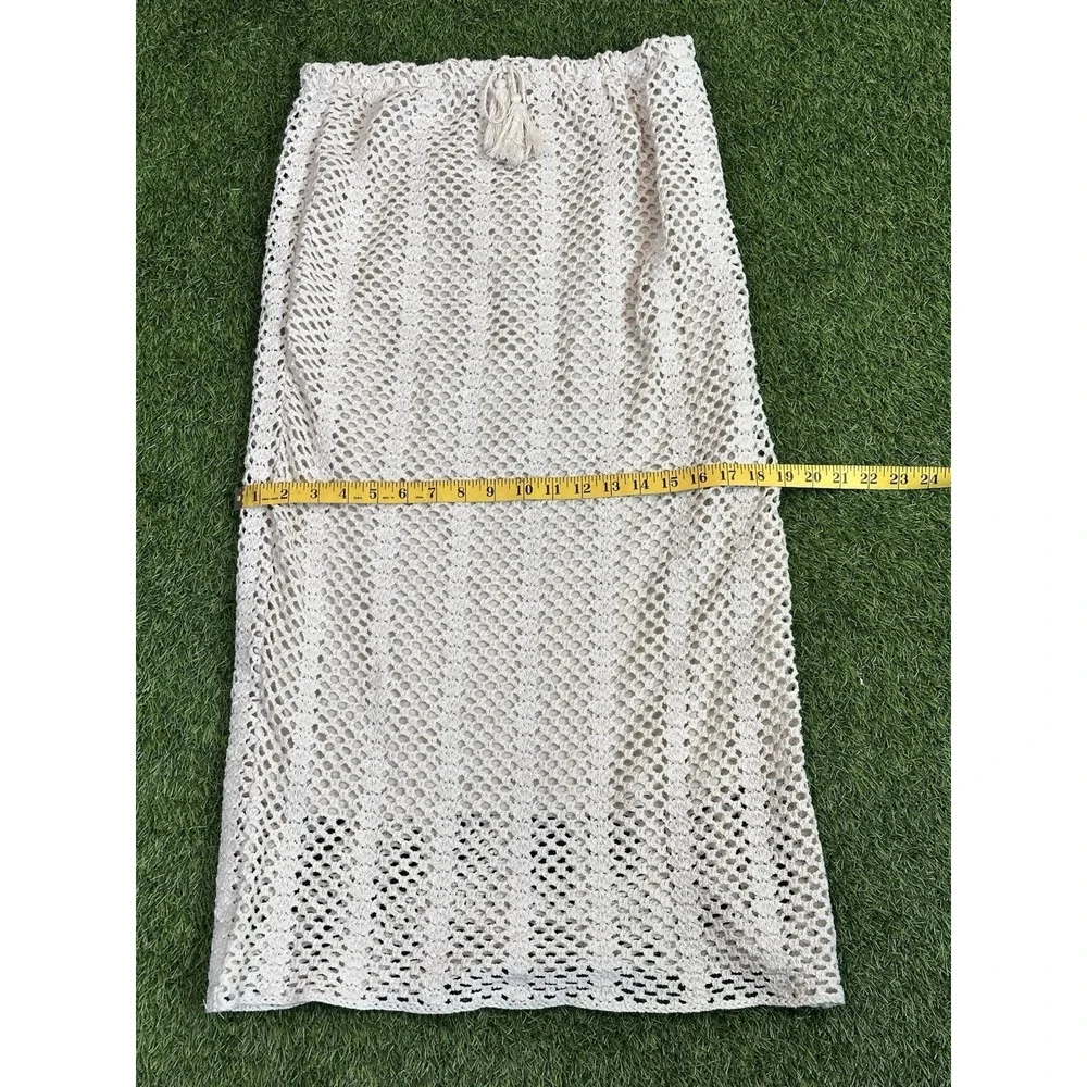 Lucy Paris Crochet Knit Skirt‎ Women Large Tan Beach